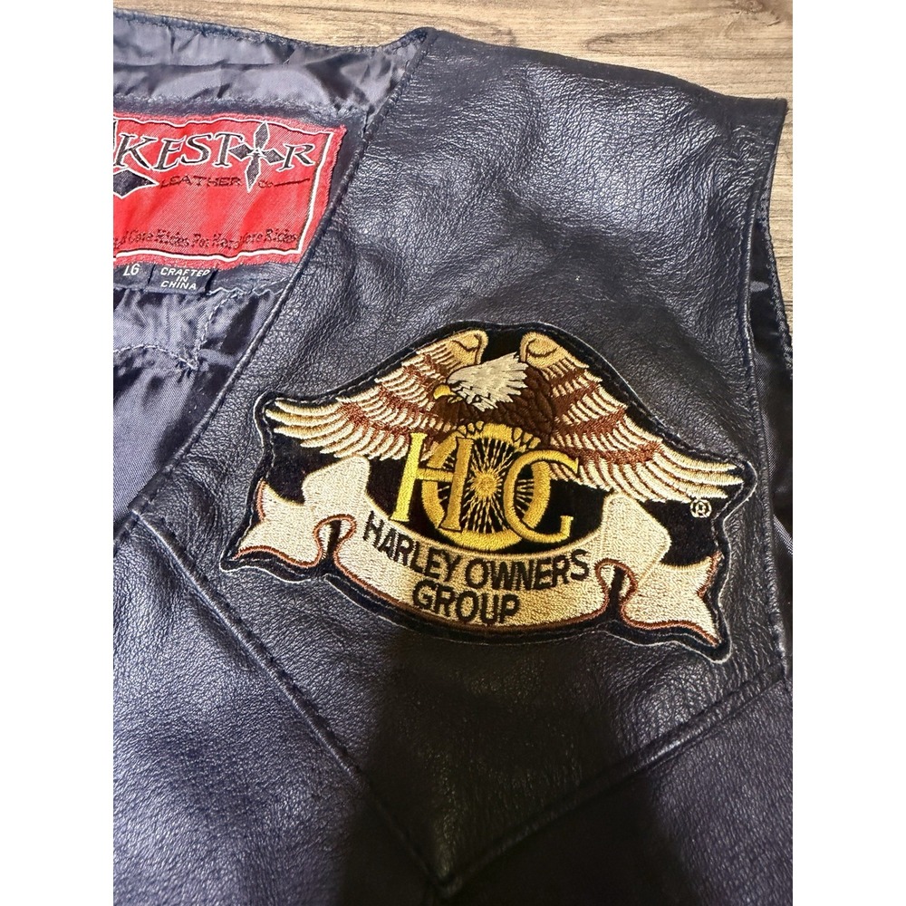 Vintage Bikestar Womens Leather Biker Vest Large Harley Davidson - Picture 4 of 10